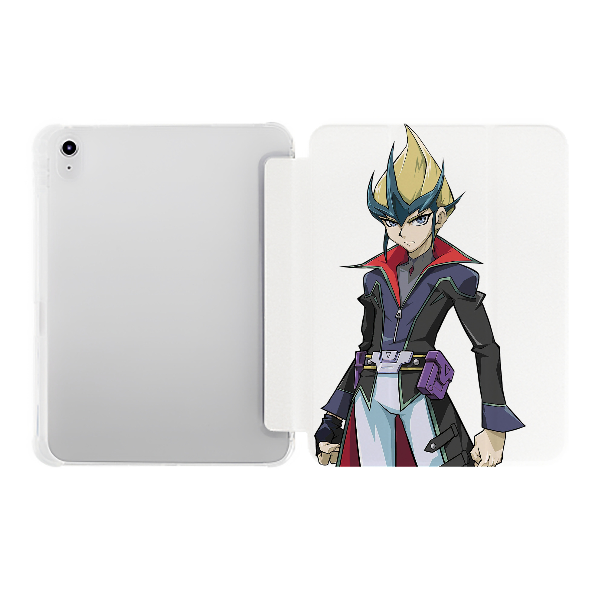 （画像用） 遊☆戯☆王 Yu-Gi-Oh! IPad ケース ペン収納付き 三つ折りスタンド PUレザー×シリコン 対応機種9.5/10.5/10.9インチ
